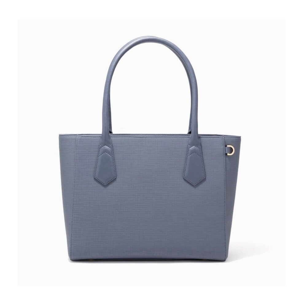 DAGNE DOVER Signature Legend Coated Canvas Laptop Tote Bag Ash Blue Large